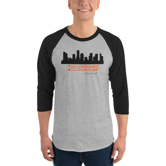 HustleTown skyline 3/4 sleeve raglan shirt